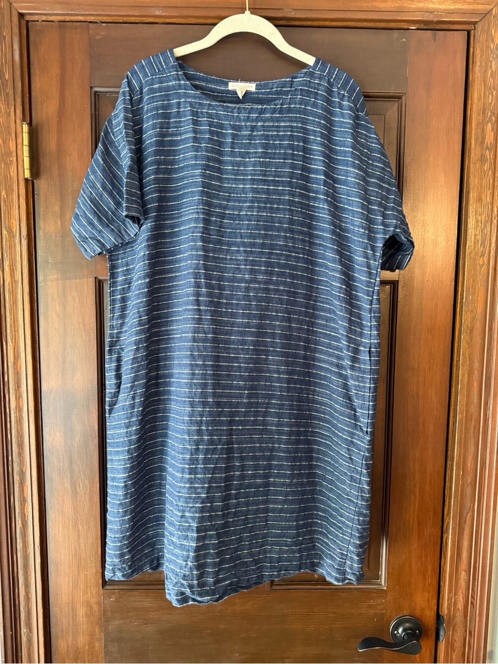 Eileen Fisher Women’s Indigo Striped Linen Dress S